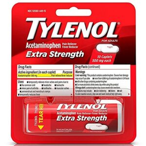 tylenol extra strength caplets 10 ea (pack of 5)