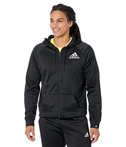 adidas Men's Game and Go Full Zip Hoodie, Black, Medium