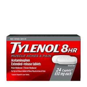 tylenol 8 hr muscle aches & pain, pain relief from aches and pain, 650 mg, 24 ct.