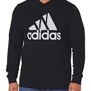 adidas Men's Essentials Logo Hoodie, Black/White, Medium