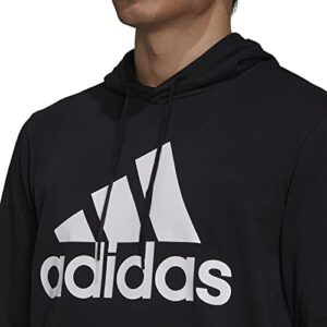 adidas Men's Essentials Logo Hoodie, Black/White, Medium