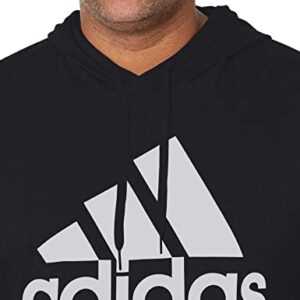 adidas Men's Essentials Logo Hoodie, Black/White, Medium