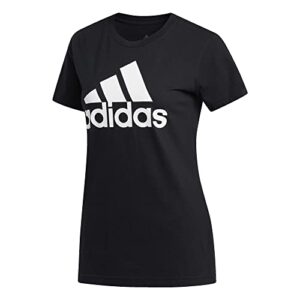 adidas women’s badge of sport tee, core black/white, large