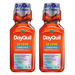 vicks dayquil severe cold & flu relief liquid 8 oz (pack of 2)
