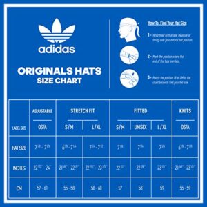 adidas Originals mens Fit Hat Men s originals relaxed strapback cap, Black/White, One Size US