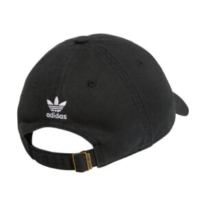 adidas Originals mens Fit Hat Men s originals relaxed strapback cap, Black/White, One Size US