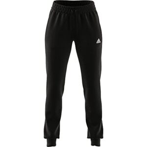 adidas Women's Standard Essentials French Terry Logo Pants, Black/White, Medium