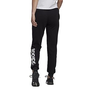 adidas Women's Standard Essentials French Terry Logo Pants, Black/White, Medium