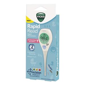 Vicks RapidRead Digital Thermometer – Accurate, Color Coded Readings in 2 Seconds - Digital Thermometer for Oral, Rectal or Under Arm Use