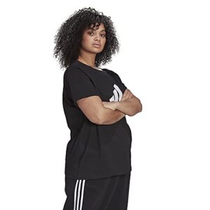 adidas womens Essentials Regular T-shirt Black/White 2X
