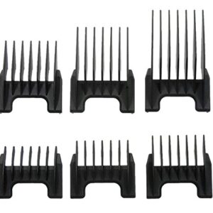 WAHL Professional Animal 5-in-1 Clipper Attachment Guide Comb Grooming Set Arco, Bravura, Figura, Chromado, and Motion Pet, Dog, Cat, and Horse Clippers (#41881-7270), Black