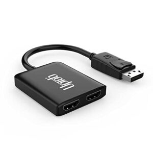 UPTab DisplayPort to Dual HDMI 4K 60Hz Adapter Multi Monitor Splitter, Converter Multi-Stream Transport (MST) Hub, DP to 2X HDMI 2.0 (DisplayPort to Dual HDMI)