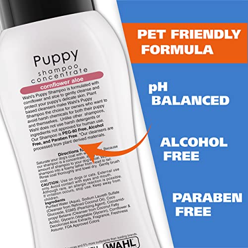 Wahl Gentle Puppy Shampoo for Pets – Cornflower & Aloe for Grooming Dirty Dogs - 24 Oz - Model 820002A