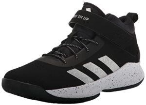 adidas cross em up 5 basketball shoe, black/silver metallic/white, 3 wide us unisex little_kid