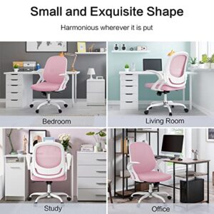 Home Office Chair Work Desk Chair Comfort Ergonomic Swivel Computer Chair, Breathable Mesh Desk Chair, Lumbar Support Task Chair with Wheels and Flip-up Arms and Adjustable Height