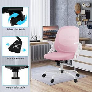 Home Office Chair Work Desk Chair Comfort Ergonomic Swivel Computer Chair, Breathable Mesh Desk Chair, Lumbar Support Task Chair with Wheels and Flip-up Arms and Adjustable Height