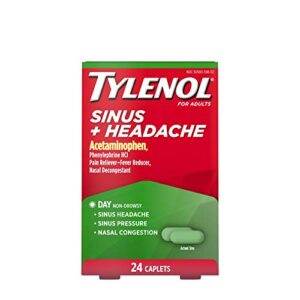 tylenol sinus + headache non-drowsy daytime caplets with acetaminophen & phenylephrine hcl, 24 ct