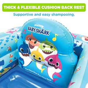 Ginsey Pink Fong Baby Shark Air-Filled Cushion Bath Tub - Free-Standing, Blow up, Portable, Inflatable, Safe Bathing, Baby Bathtub, Toddler Bathtub -Multi Color