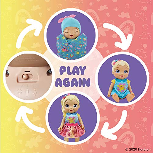Baby Alive Baby Grows Up (Happy) - Happy Hope or Merry Meadow, Growing and Talking Baby Doll, Toy with 1 Surprise Doll and 8 Accessories , Blue