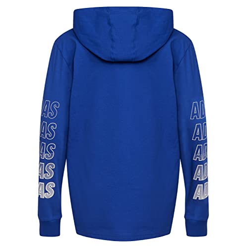 adidas Boys' Long Sleeve Innovation Hooded Tee, Team Royal Blue, Large (14/16)