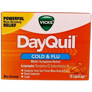vicks dayquil liquicaps 16 count, (pack of 4)