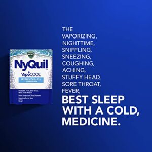 NyQuil SEVERE with Vicks VapoCOOL Cough, Cold & Flu Relief, 24 Caplets - Sore Throat, Fever, and Congestion Relief (Packaging May Vary)