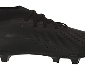 adidas Unisex Predator Accuracy.3 Firm Ground Soccer Shoe, Black/Black/White, 9.5 US Men