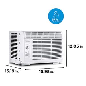 Midea 5,000 BTU EasyCool Window Air Conditioner and Fan - Cool up to 150 Sq. Ft. with Easy to Use Mechanical Control and Reusable Filter