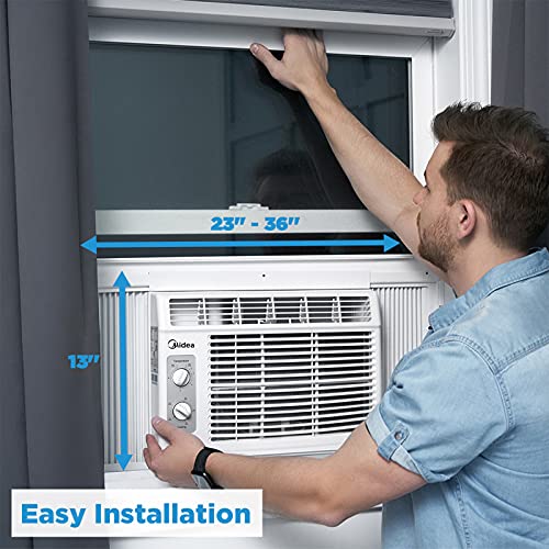 Midea 5,000 BTU EasyCool Window Air Conditioner and Fan - Cool up to 150 Sq. Ft. with Easy to Use Mechanical Control and Reusable Filter