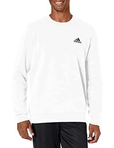 adidas Men's Essentials Fleece Sweatshirt, White/Black, X-Large