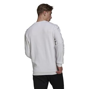 adidas Men's Essentials Fleece Sweatshirt, White/Black, X-Large