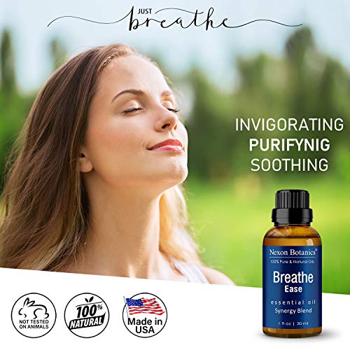 Breathe Essential Oil Blend 30 ml - Breath Easy Essential Oil Sinus Relief - Breath Essential Oils for Humidifier - Essential Oil Breathe Easy - Essential Oil for Diffuser - Nexon Botanics