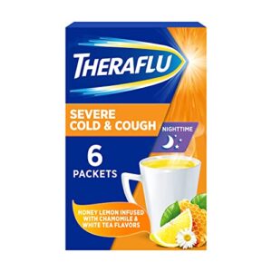 theraflu, night time severe cold and cough packets, 6 count