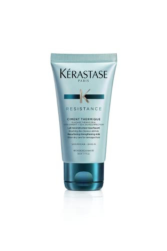 Kerastase Resistance Ciment Thermique Hair Serum and Blow Dry Primer | Strengthens to Support Healthy Hair Lengths | Prevents Breakage and Seals Split Ends | Heat Protectant | For All Hair Types | 1.7 Fl Oz