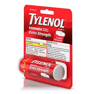 Tylenol, Extra Strength Caplets with 500 mg Acetaminophen Pain Reliever Fever Reducer ct, Multicolor, 10 Count