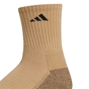 adidas Men's Cushioned X 3 Mid-Crew Socks (3-Pair), Beige Tone/Blanch Cargo/Black, Large