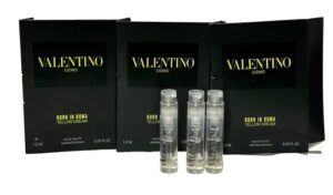 valentino uomo born in roma yellow dream men sample spray vial eau de toilette edt perfume (set of 3)