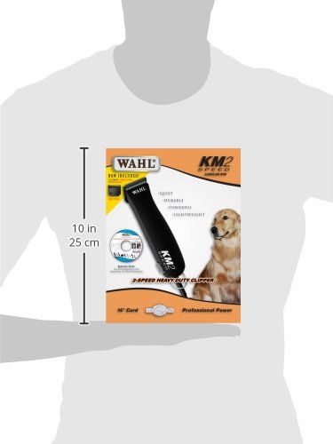 Wahl Professional Animal KM2 2-Speed Pet, Dog, and Horse Clipper Kit (#9757-200), Black