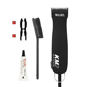 Wahl Professional Animal KM2 2-Speed Pet, Dog, and Horse Clipper Kit (#9757-200), Black