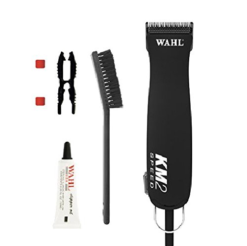 Wahl Professional Animal KM2 2-Speed Pet, Dog, and Horse Clipper Kit (#9757-200), Black