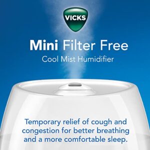 Vicks Mini Filter Free Cool Mist Humidifier, Small Room – Variable Mist Control – Works with Vicks VapoPads