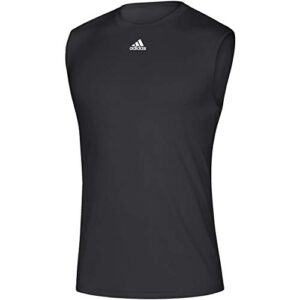 adidas men’s climalite regular fit sleeveless t-shirt ek009, medium, black