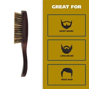 Wahl Large Handled Beard Brush with 100% Boar Bristles with Firm Natural Hair for Grooming & Styling – Wood Handle for Beards, Mustaches, Skin & Hair Care – Model 3347