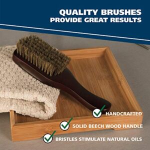 Wahl Large Handled Beard Brush with 100% Boar Bristles with Firm Natural Hair for Grooming & Styling – Wood Handle for Beards, Mustaches, Skin & Hair Care – Model 3347