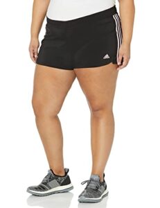 adidas women’s pacer 3-stripes woven shorts, black/clear pink, xx-large