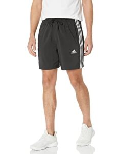 adidas men’s aeroready essentials chelsea 3-stripes shorts, black/white, large