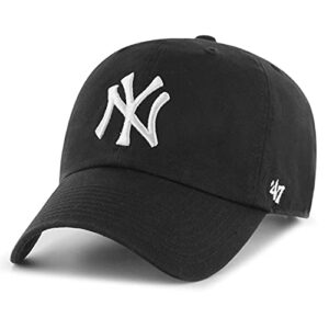 ’47 mlb new york yankees brand clean up adjustable cap, one size, black