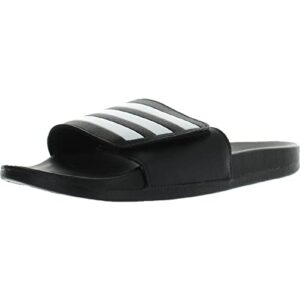 adidas unisex adilette comfort adjustable slides sandal, black/white/black, 9 us men