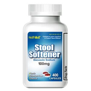 healtha2z® stool softener 400 counts | docusate sodium 100mg | red & white | dependable, gentle constipation relief