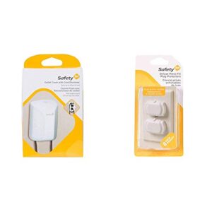 safety 1st outlet cover with cord shortener for baby proofing with safety 1st deluxe press fit outlet plugs, 8 count